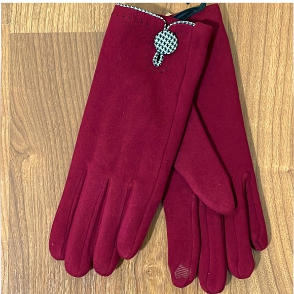 NEW Solid Color Houndstooth Smart Touch Gloves - Picture 1 of 3